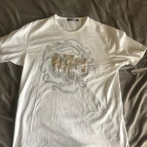 LARGE CHINESE PRINT WHITE T SHIRT